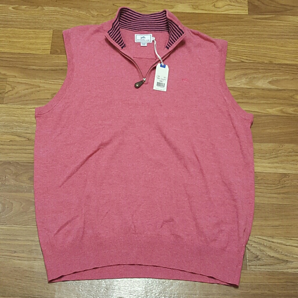 Southern Tide mens dark pink wool alpaca vest